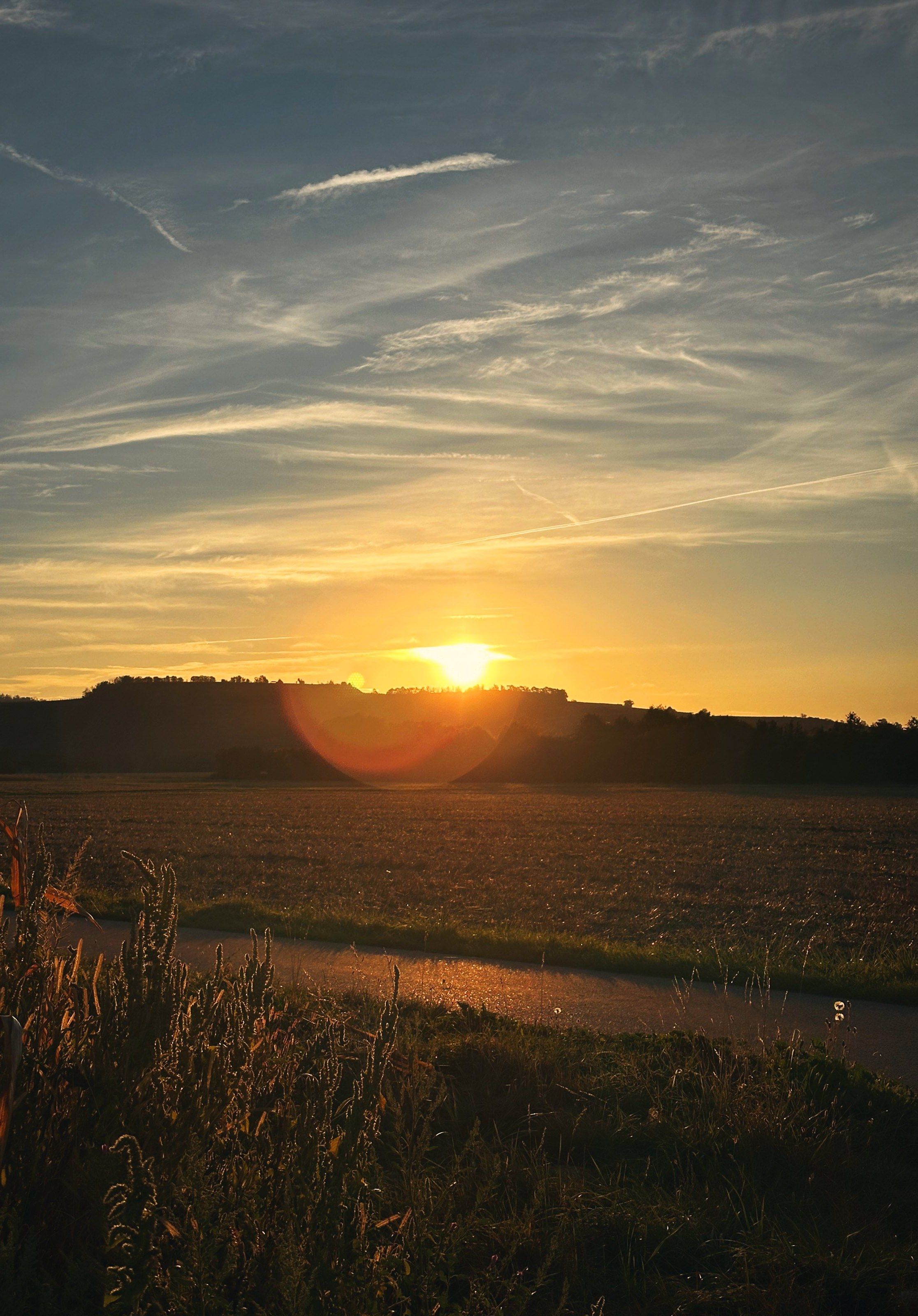 Sunrise over the fields at the Kaiserstuhl